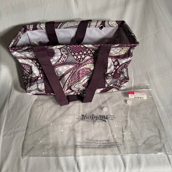 Thirty One Medium Utility Tote 152G Patchwork Paisley - NWT - Picture 1 of 3